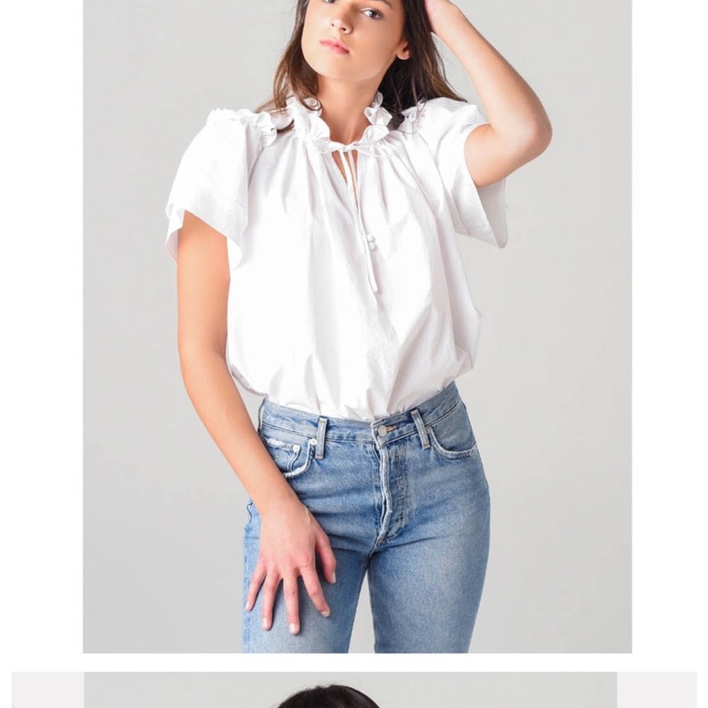 Hunter Bell White Ruffle Blouse